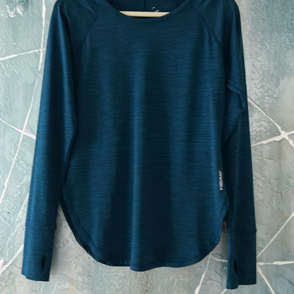 Head Blue Green Fitted Long Sleeve T-Shirt